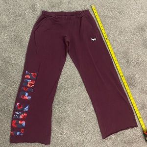 #54 Pink brand size small sweatpants with love pink with Palm tree decal